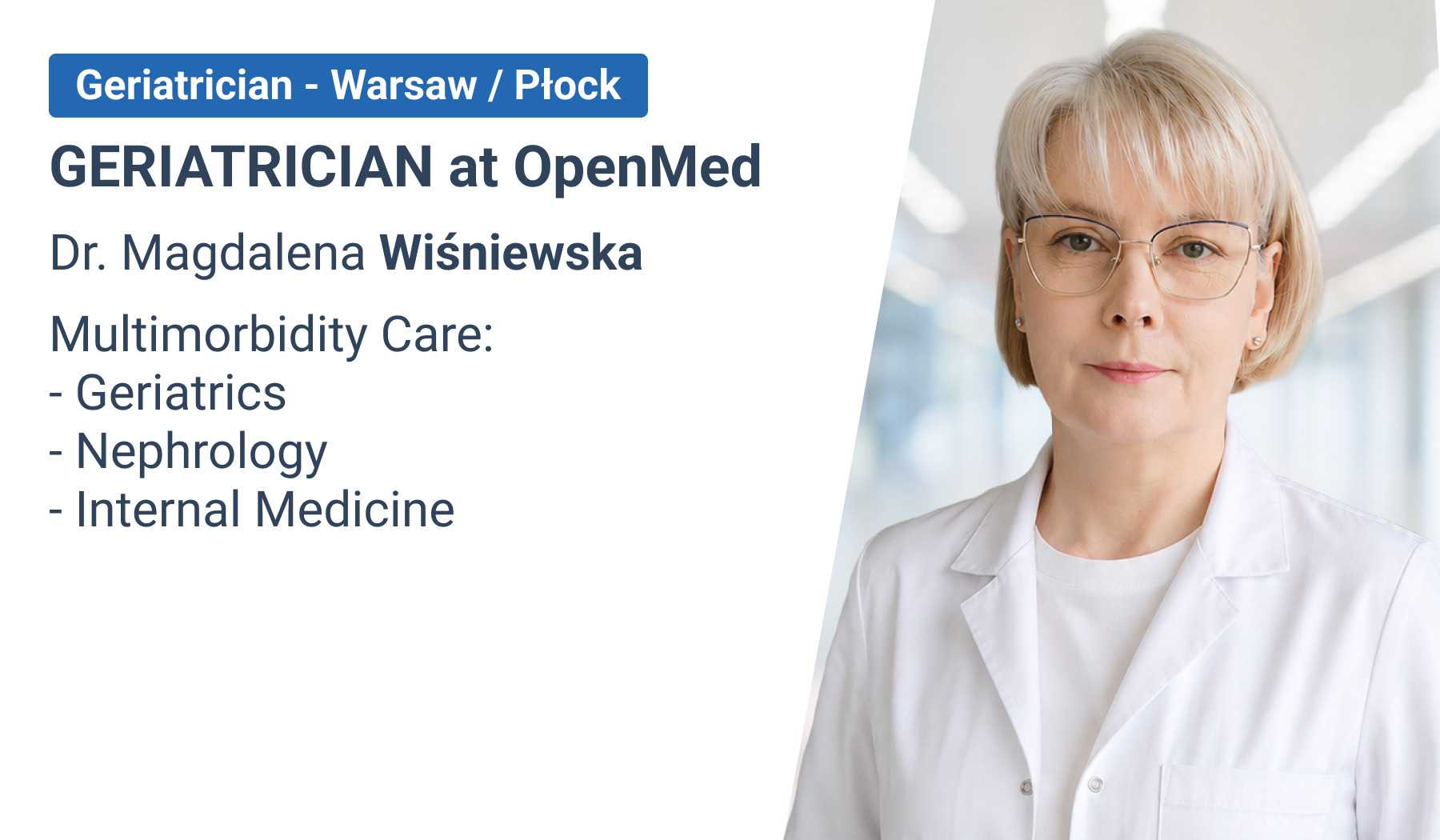 Geriatrician at OpenMed - Dr Magdalena Wiśniewska